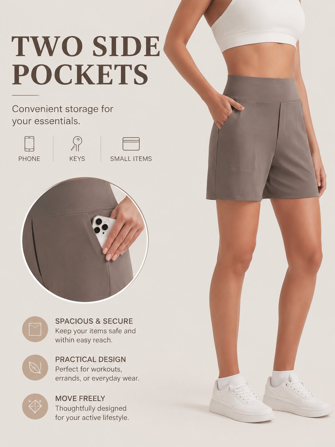 🌞50% OFF🏃‍♀️Women’s High-Waist Athletic Shorts – Running & Yoga Summer Shorts with Pockets