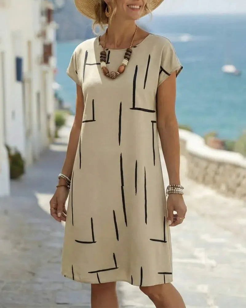 📣📣Hot Item: Crew Neck Short-Sleeve Dress