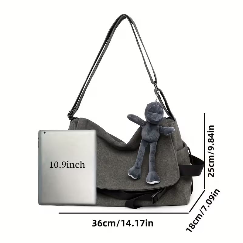🔥 Last Day Limited Time Promotion🔥Men's Plain Canvas Crossbody Bag with Frog