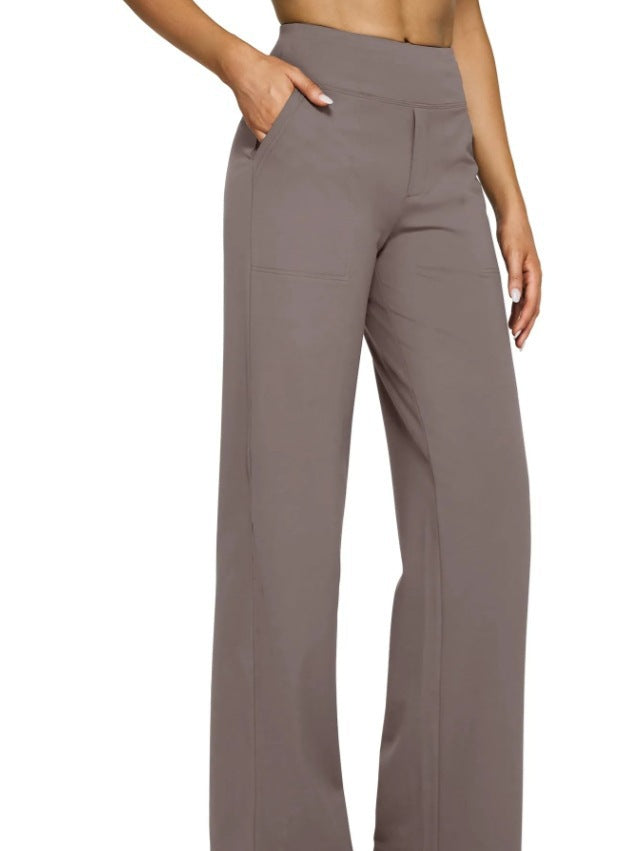 Casual High-Waisted Straight-Leg Yoga Pants
