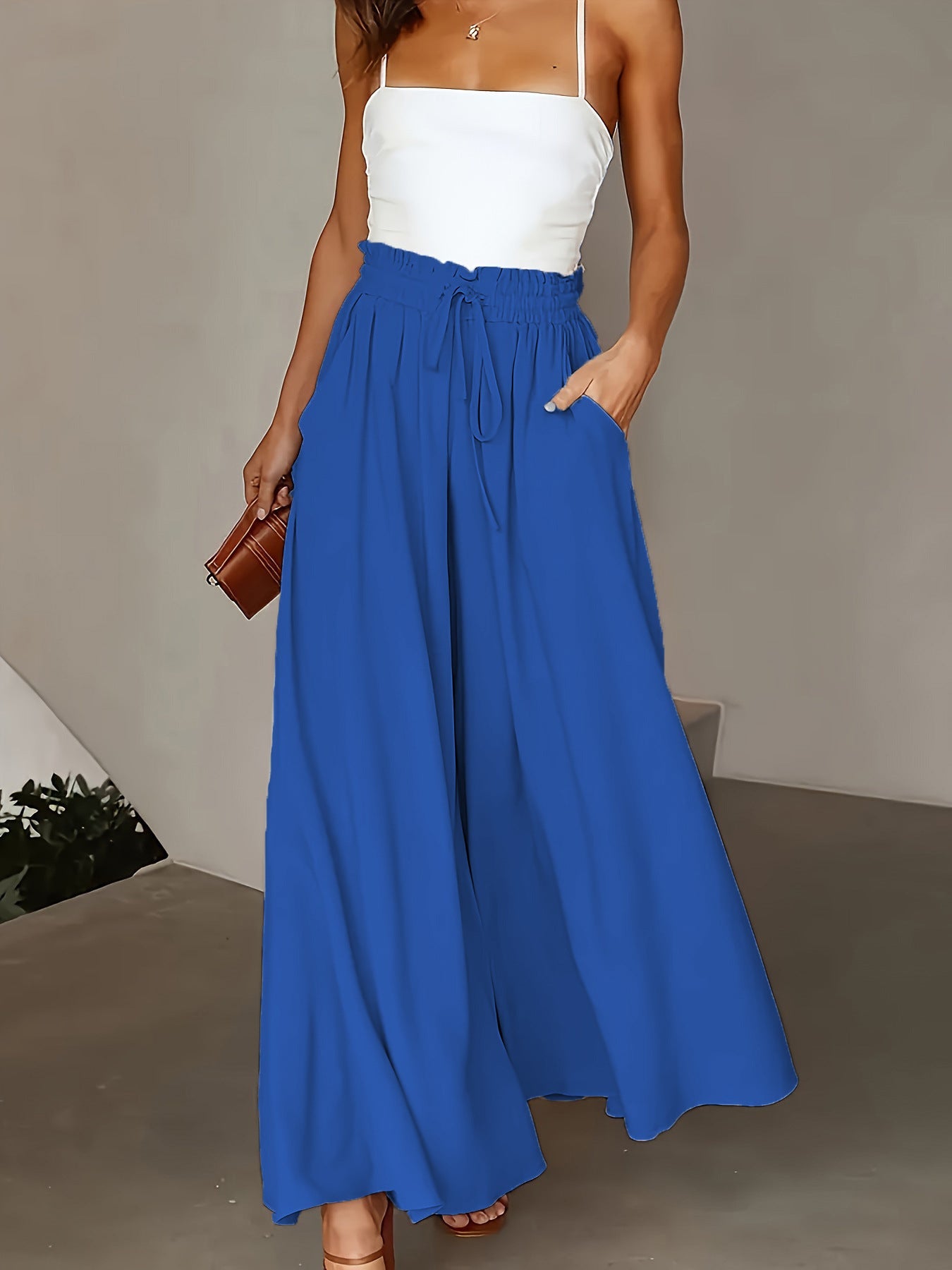 Women's High-Waisted Wide-Leg Pants