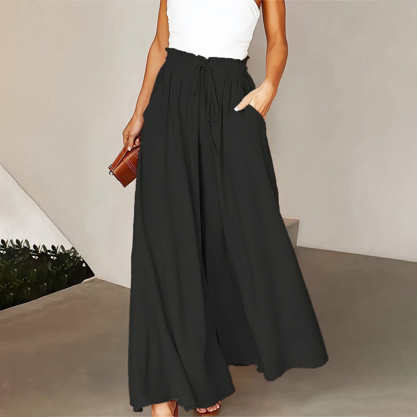 Women's High-Waisted Wide-Leg Pants