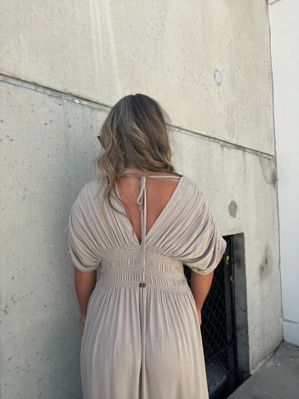 Slit V-Neck Effortless Maxi Long DreSS