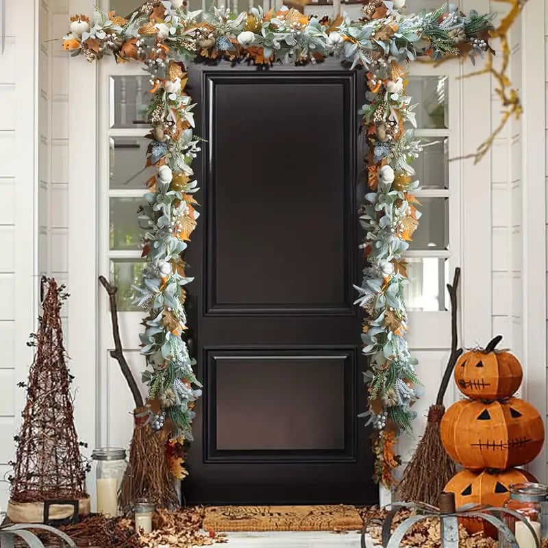 Special Fall Sale 49% OFF-Fall Wreath with Pumpkin Maple Leaves