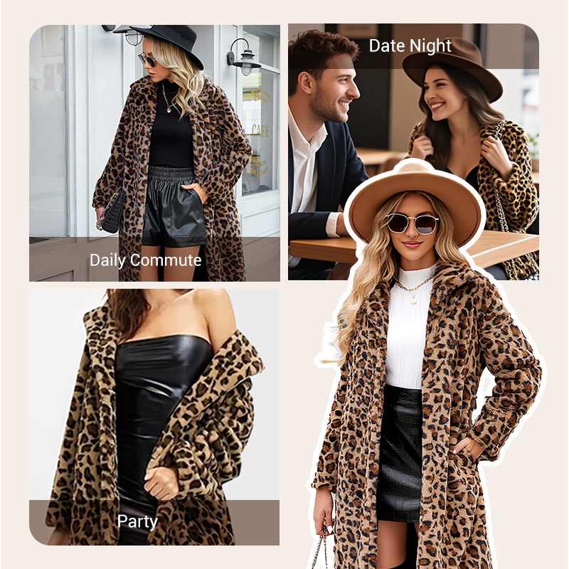 💖Women's Leopard Print Mid-Length Jacket