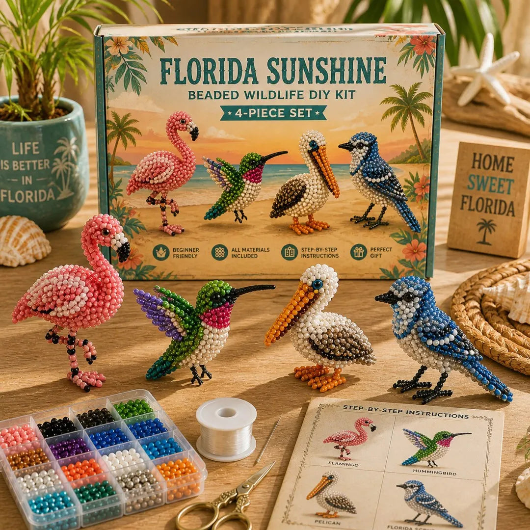 🦌Most Popular🧵Mini 3D Beaded Animal Craft Kit