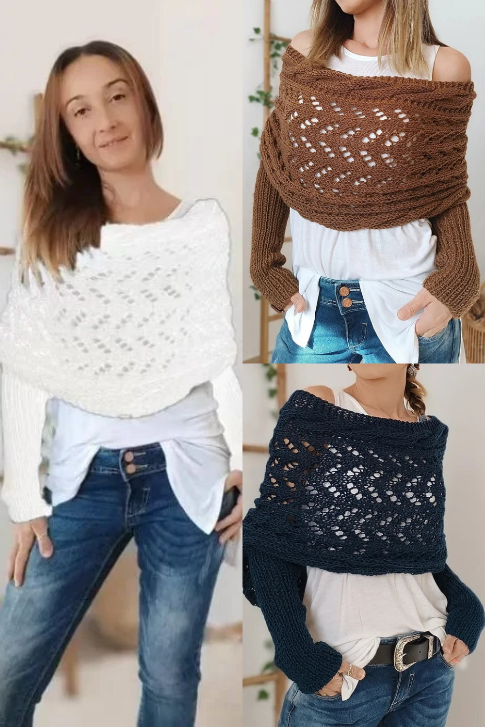 Knitted Wrap Shrugs For Women