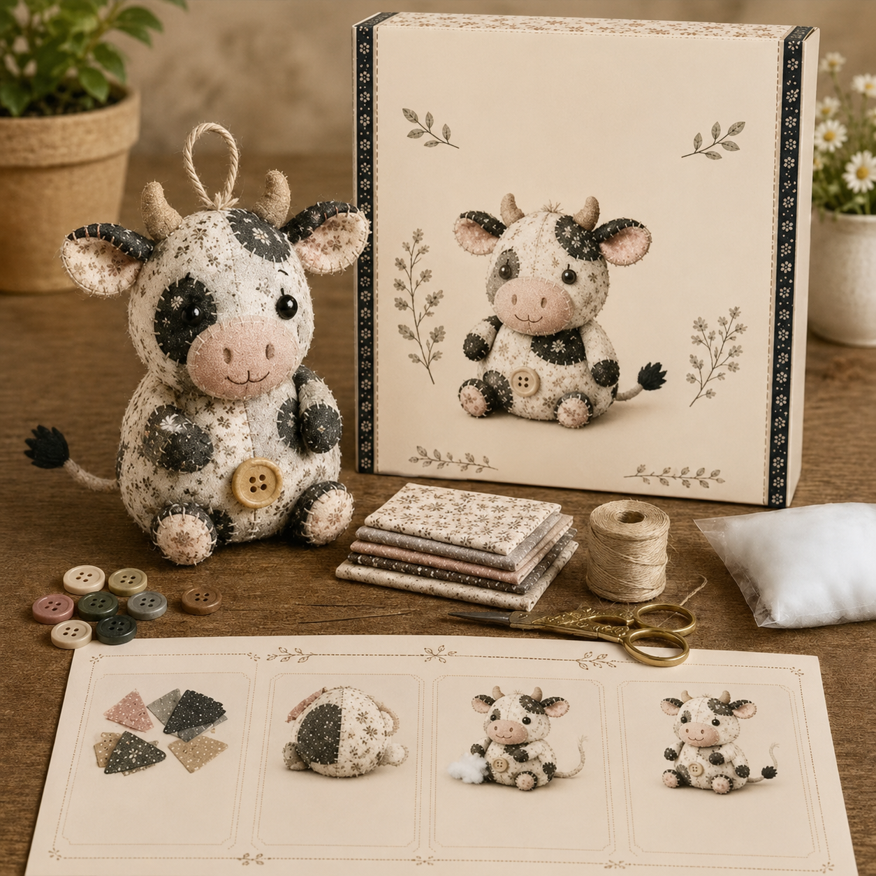 🐮🧵 Store Manager's Pick: $29.99 DIY Patchwork Animal Craft Kit