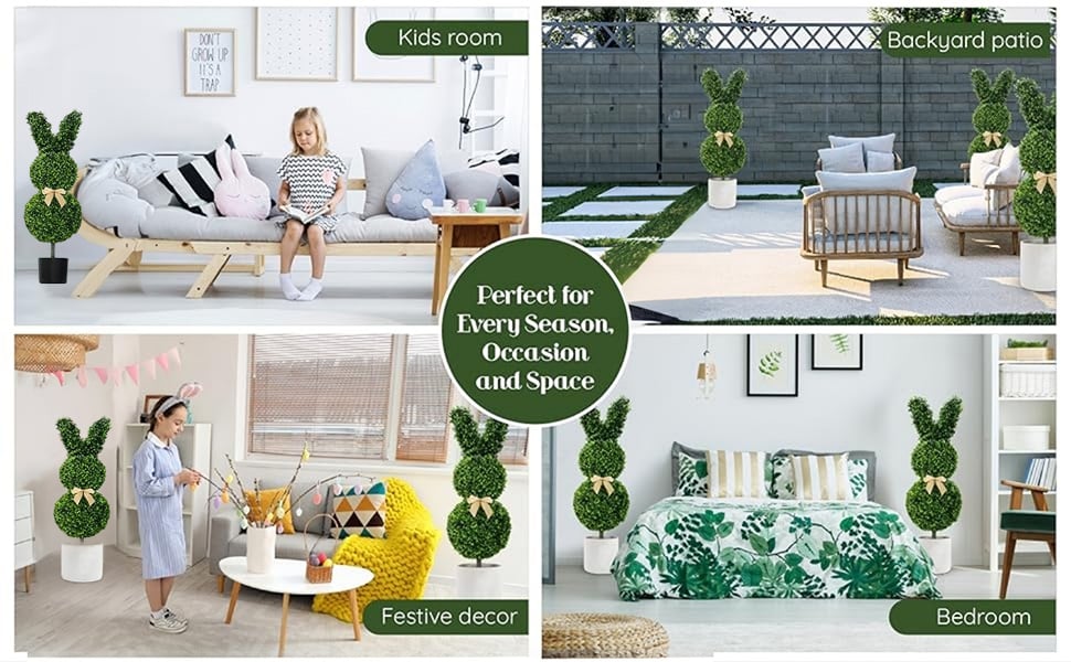 🐰Easter Pre-sale🐰Outdoor Artificial Turf Bunny-Shaped Topiary Tree