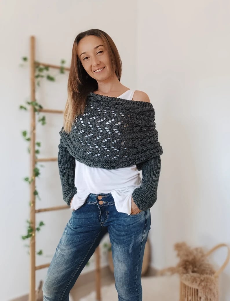 Knitted Wrap Shrugs For Women