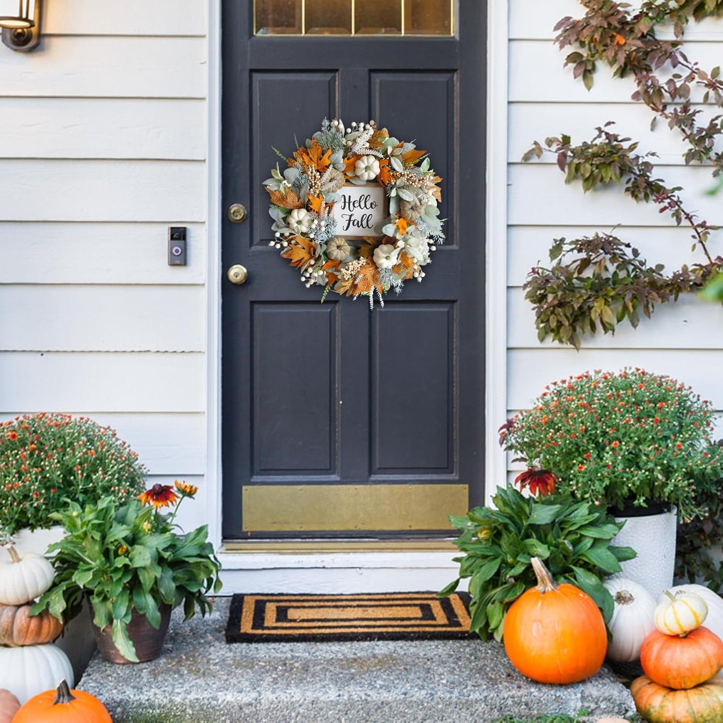 Special Fall Sale 49% OFF-Fall Wreath with Pumpkin Maple Leaves