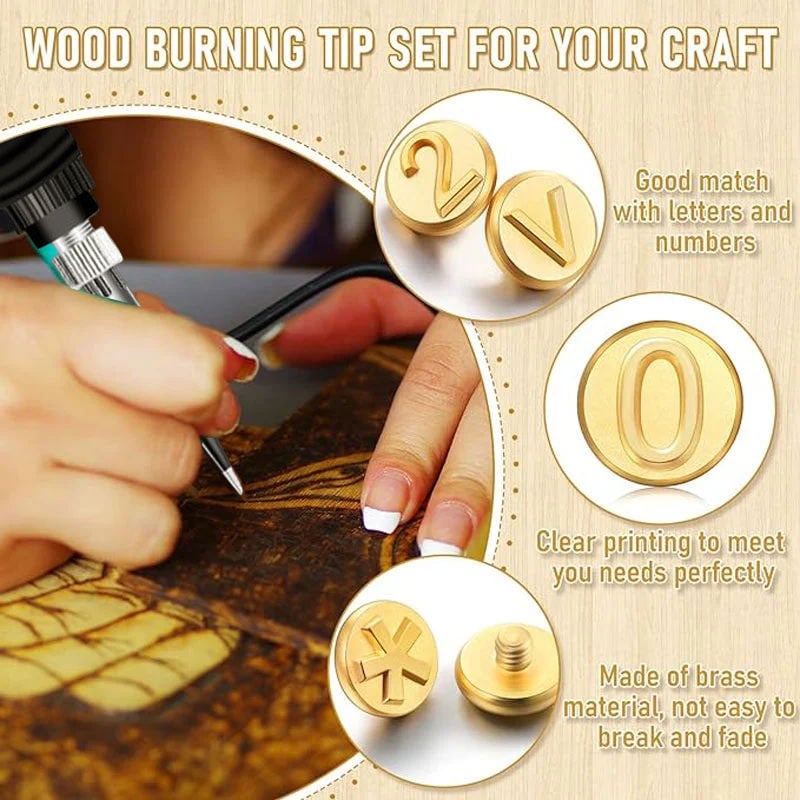 26 Letters Copper Mold-DIY Wood Burning/Carving Set