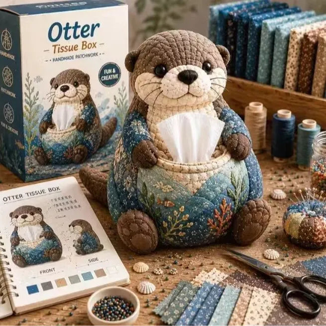 🧵DIY Patchwork-Style Animal Sewing Kit for Tissue Box💙