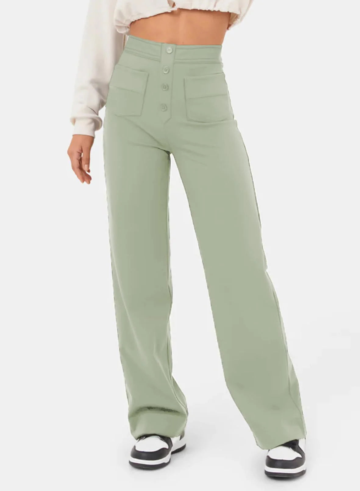 Multi-Pocket High Elastic Pants