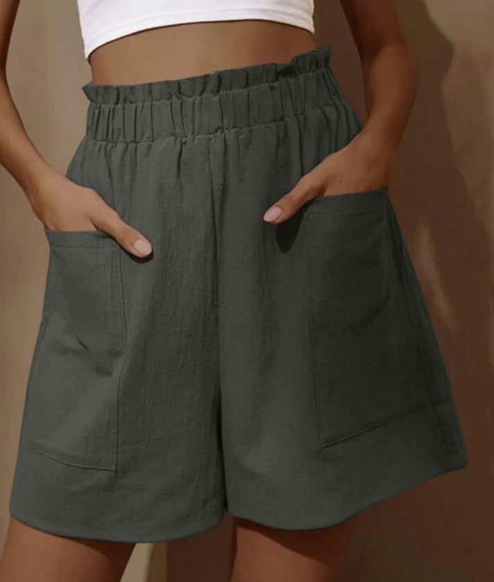 Women's Summer High Waist Wide Leg Casual Shorts