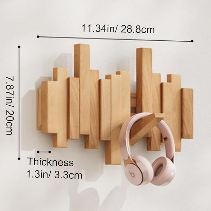 🎹Wall-Mounted Wooden Coat Rack 🎹Piano Key Style Design