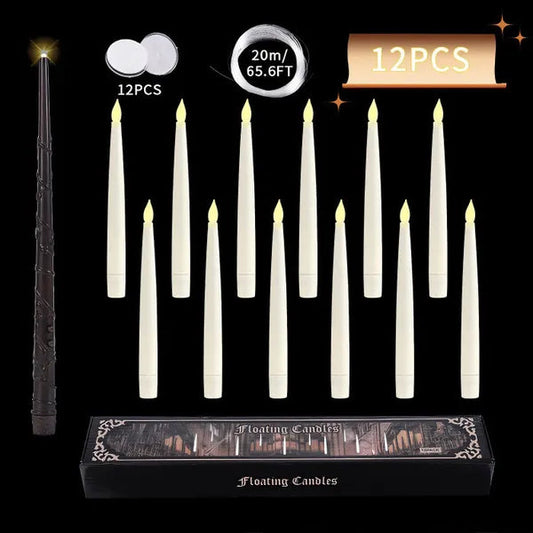 Magical Floating Candles with Wand Remote