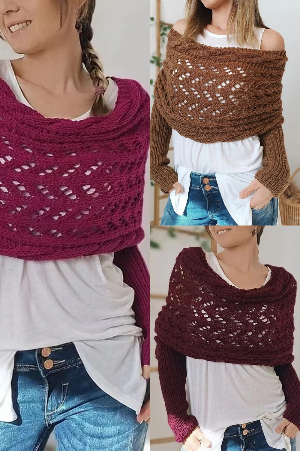 Knitted Wrap Shrugs For Women