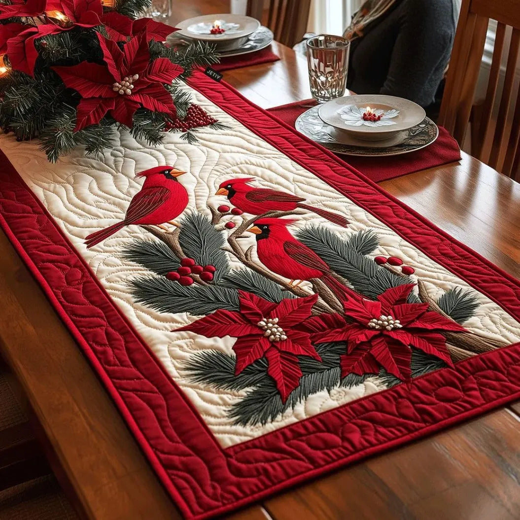 🍽️Quilted Table Runner with Vivid 3D Design