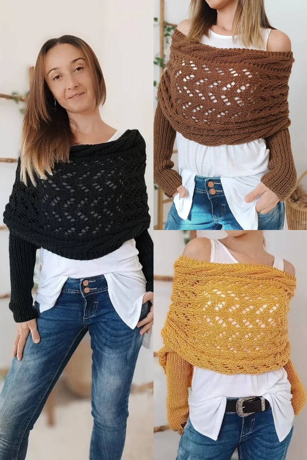 Knitted Wrap Shrugs For Women