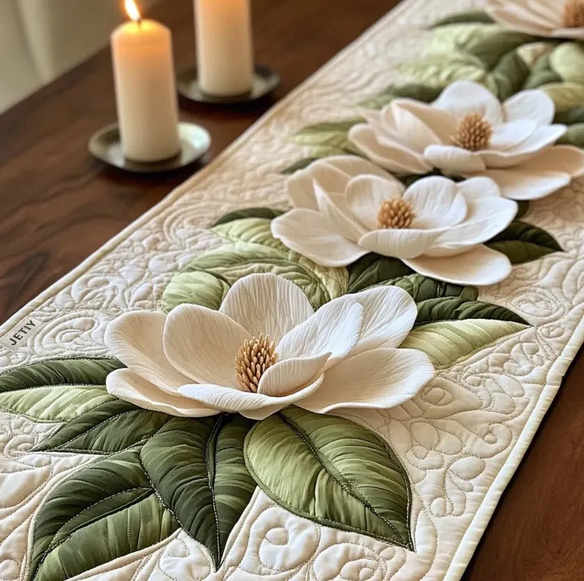 🍽️Quilted Table Runner with Vivid 3D Design