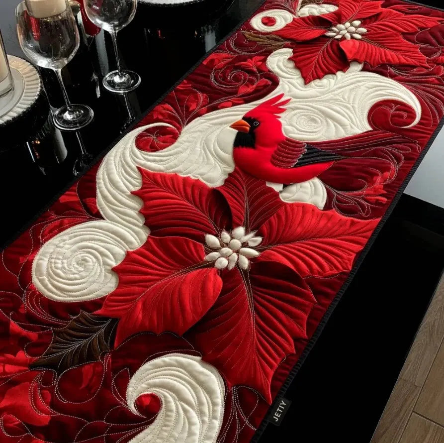 🍽️Quilted Table Runner with Vivid 3D Design