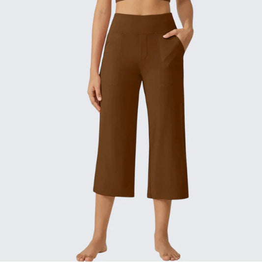 👖Women's High-Waisted Loose-Fit Cropped Trousers
