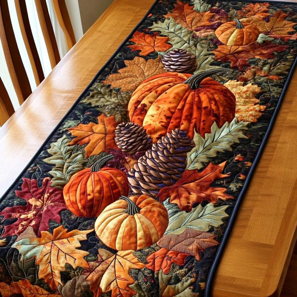 🍽️Quilted Table Runner with Vivid 3D Design