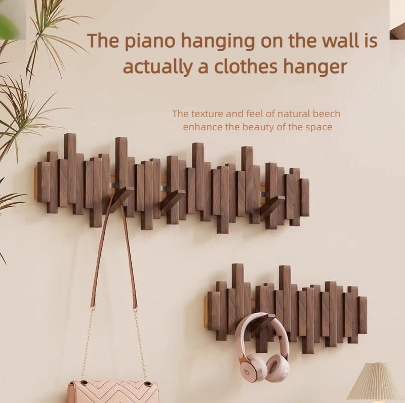 🎹Wall-Mounted Wooden Coat Rack 🎹Piano Key Style Design