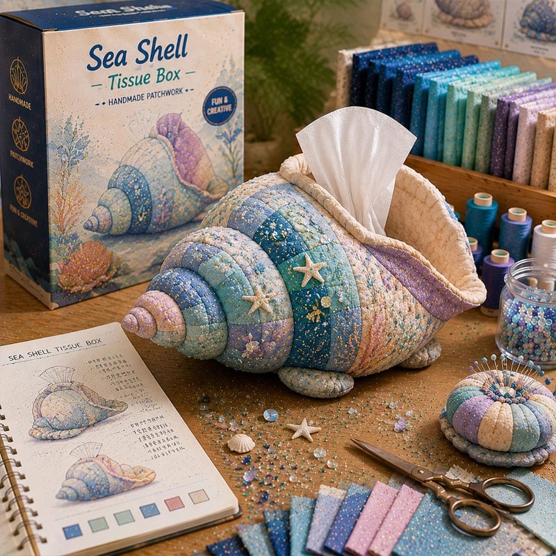 🧵DIY Patchwork-Style Animal Sewing Kit for Tissue Box💙