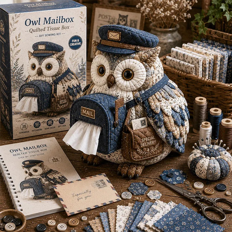 🧵DIY Patchwork-Style Animal Sewing Kit for Tissue Box💙
