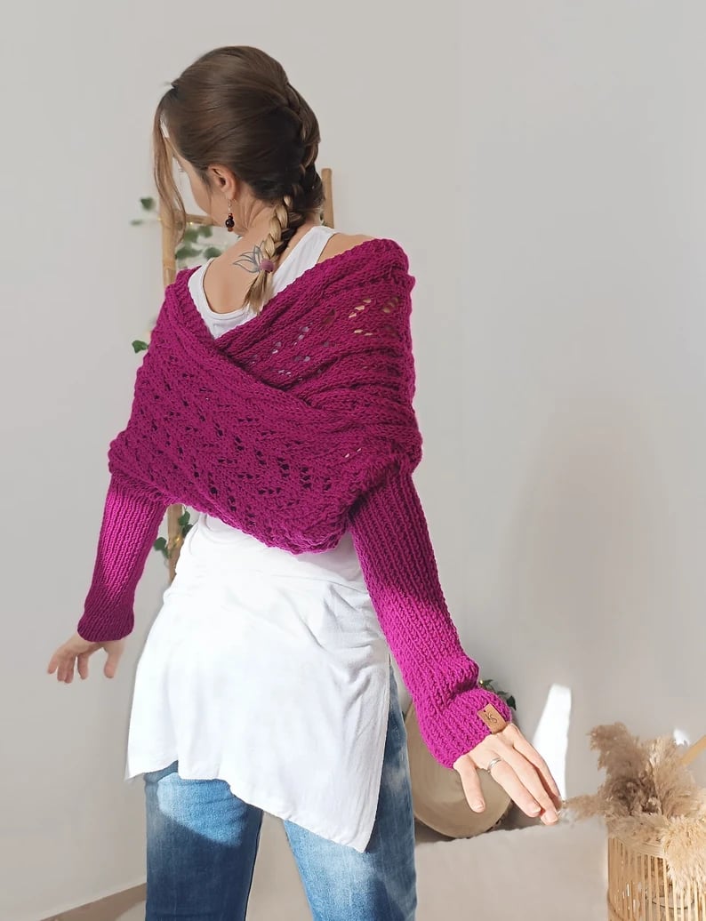 Knitted Wrap Shrugs For Women