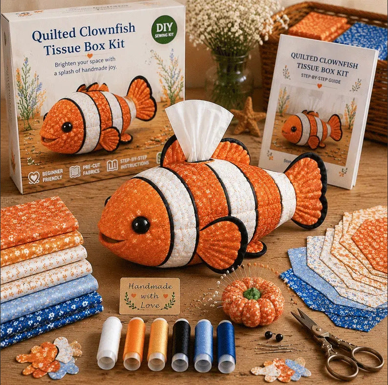 🧵DIY Patchwork-Style Animal Sewing Kit for Tissue Box💙