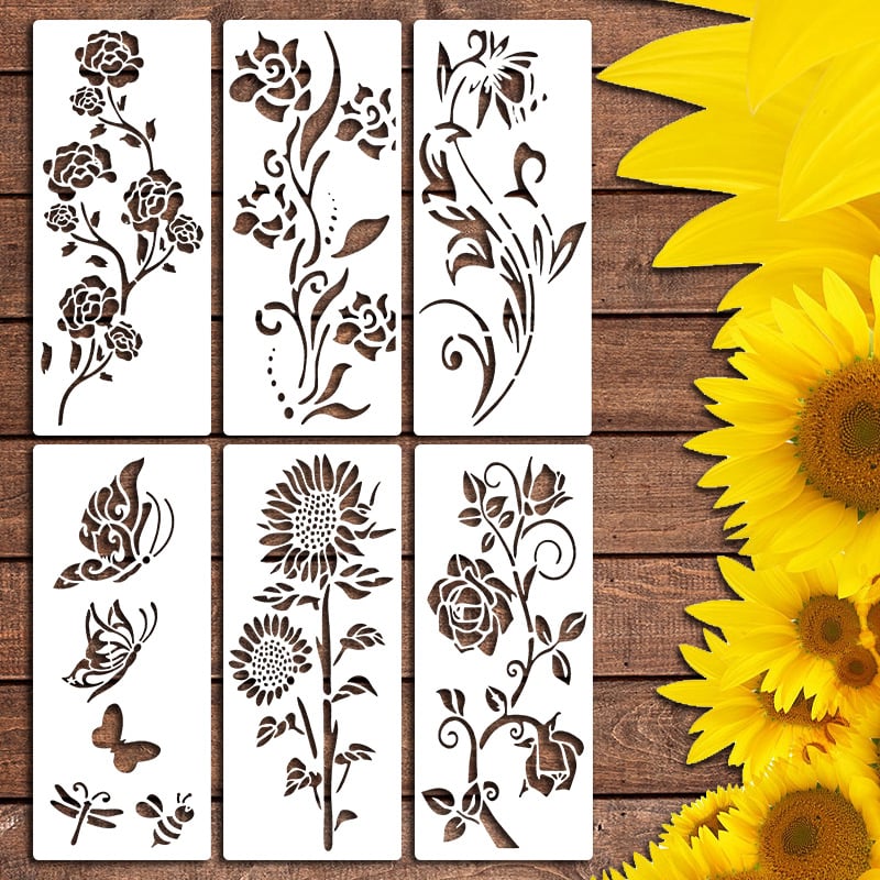 Garden Fence Large Flower Stencils - DIY Decoration