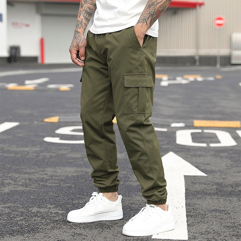 Men's Solid Casual Cargo Pants
