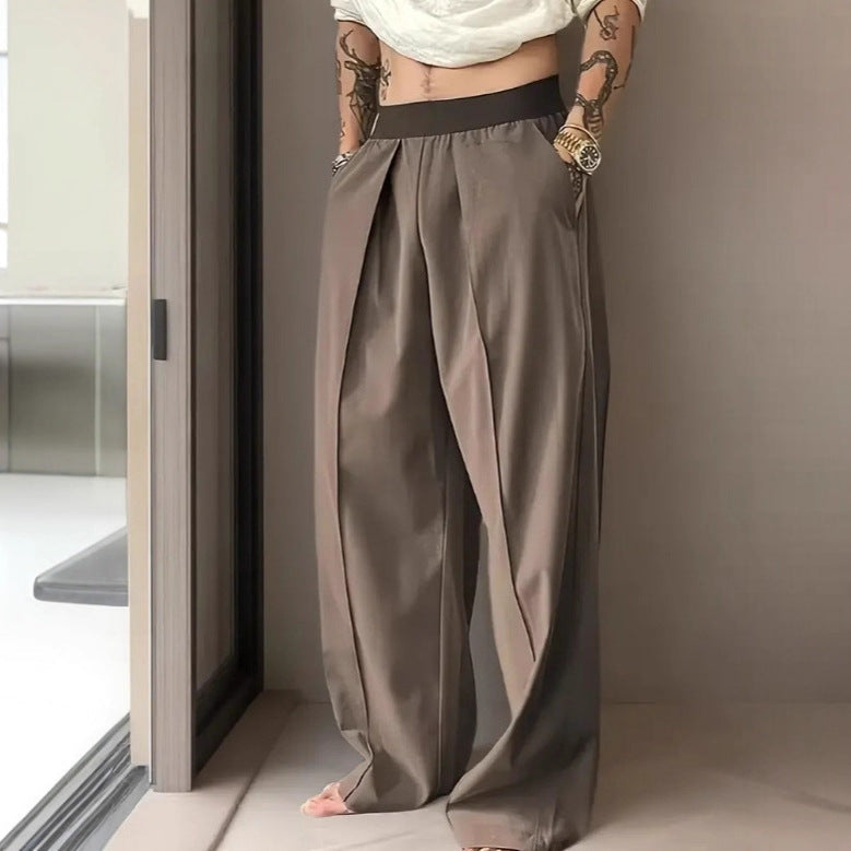 ✨Wide-Leg Freedom✨Men's Pleated Wide-Leg Trousers with Elastic Waist