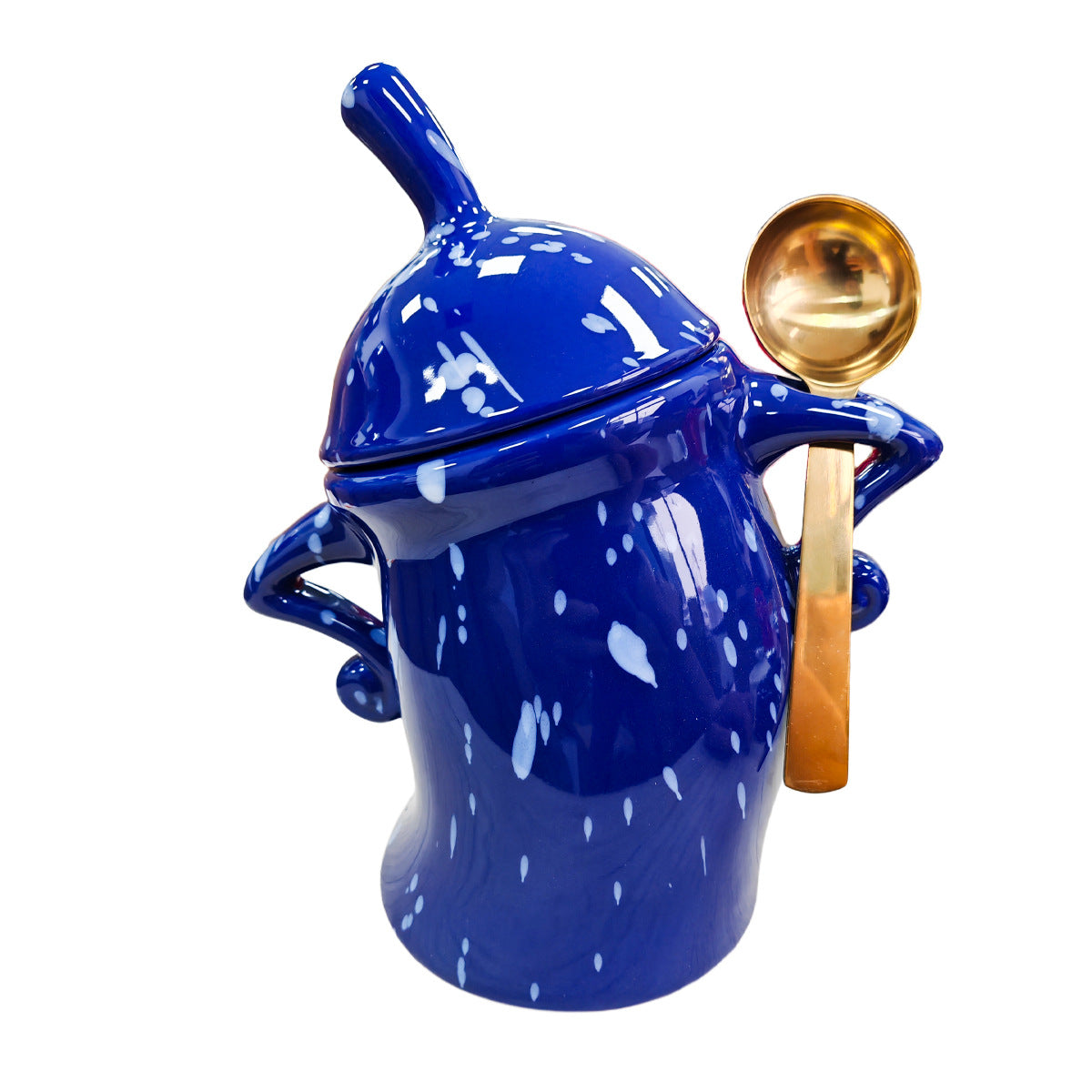 Canister With Attitude-Ceramic Jar+Spoon