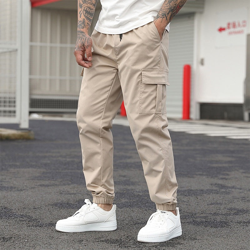 Men's Solid Casual Cargo Pants