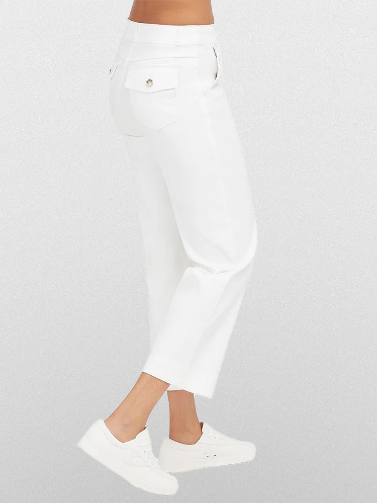 Women Stretch Twill Cropped Wide Leg Pant-(BUY 2 FREE SHIPPING)