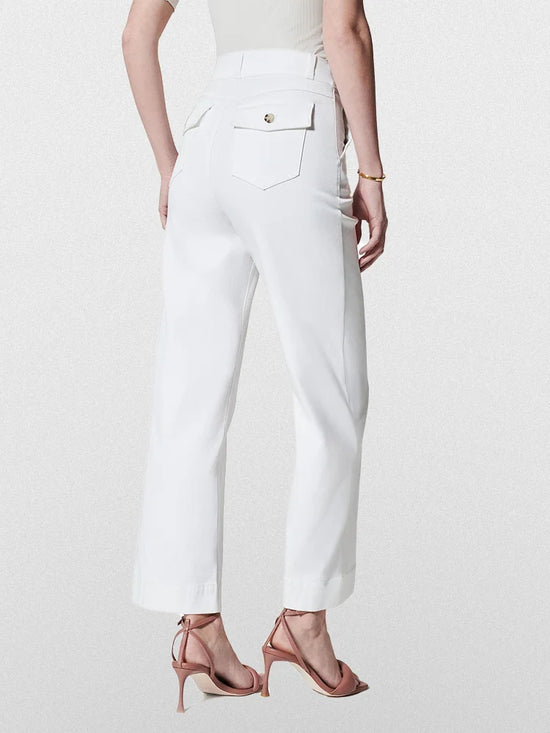 Caroline Cropped Wide Leg Twill Pant