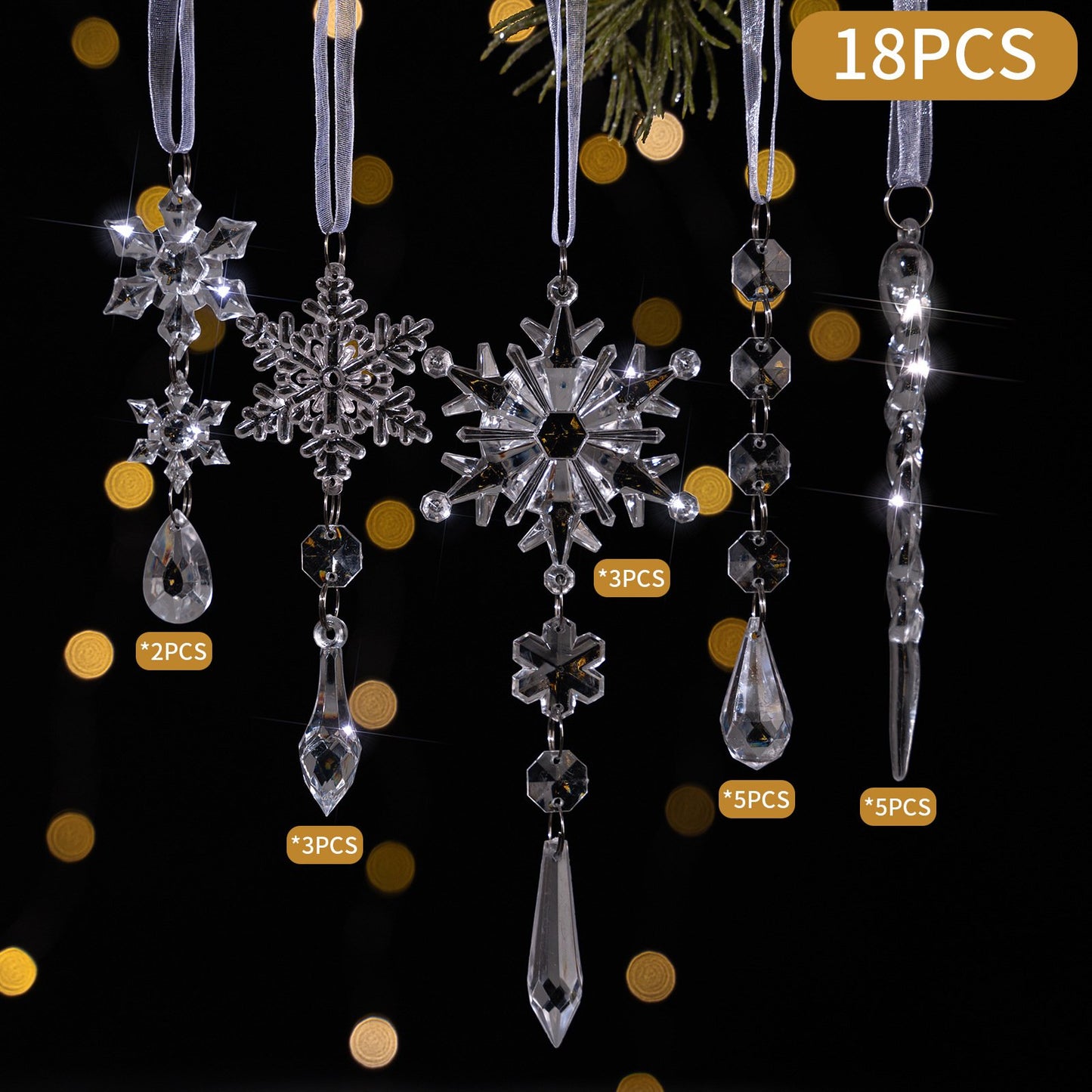 🎄Crystal Snowflake Ornaments For Christmas Tree