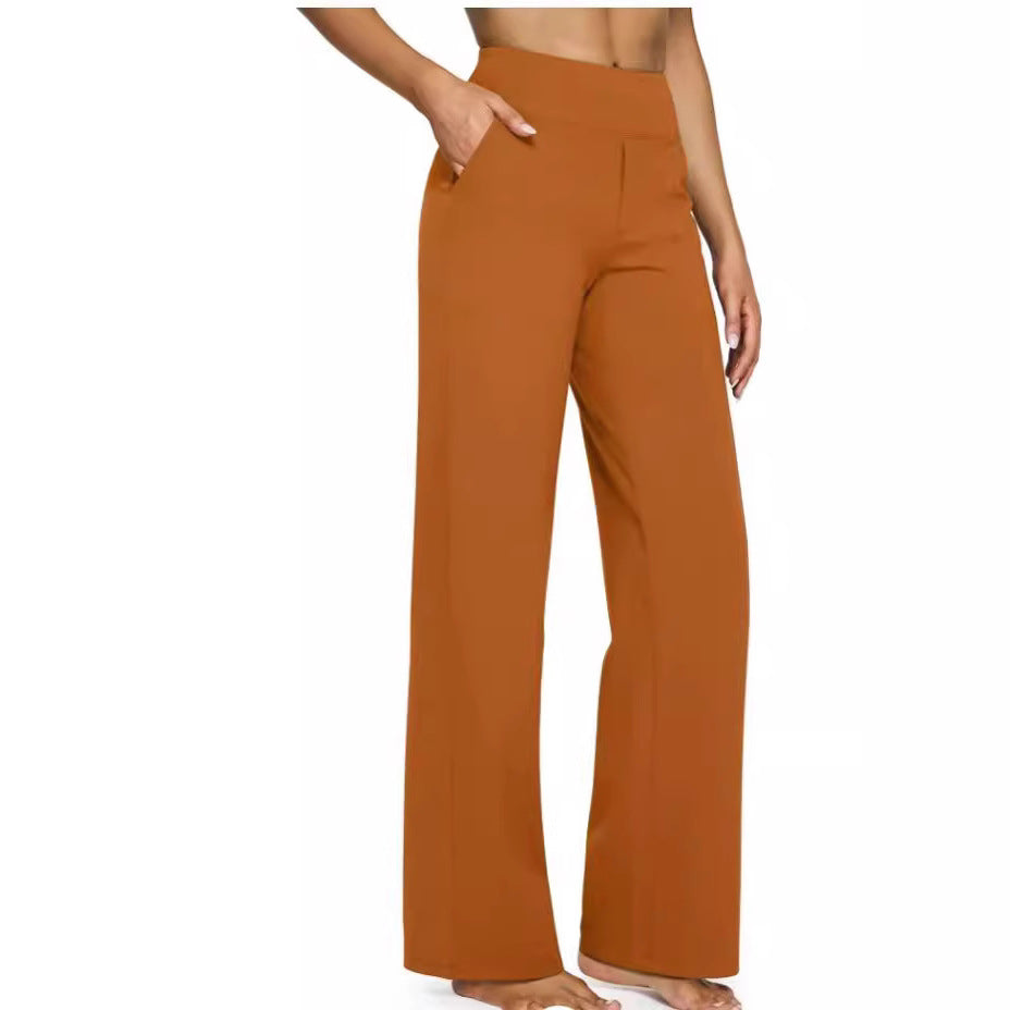 Casual High-Waisted Straight-Leg Yoga Pants