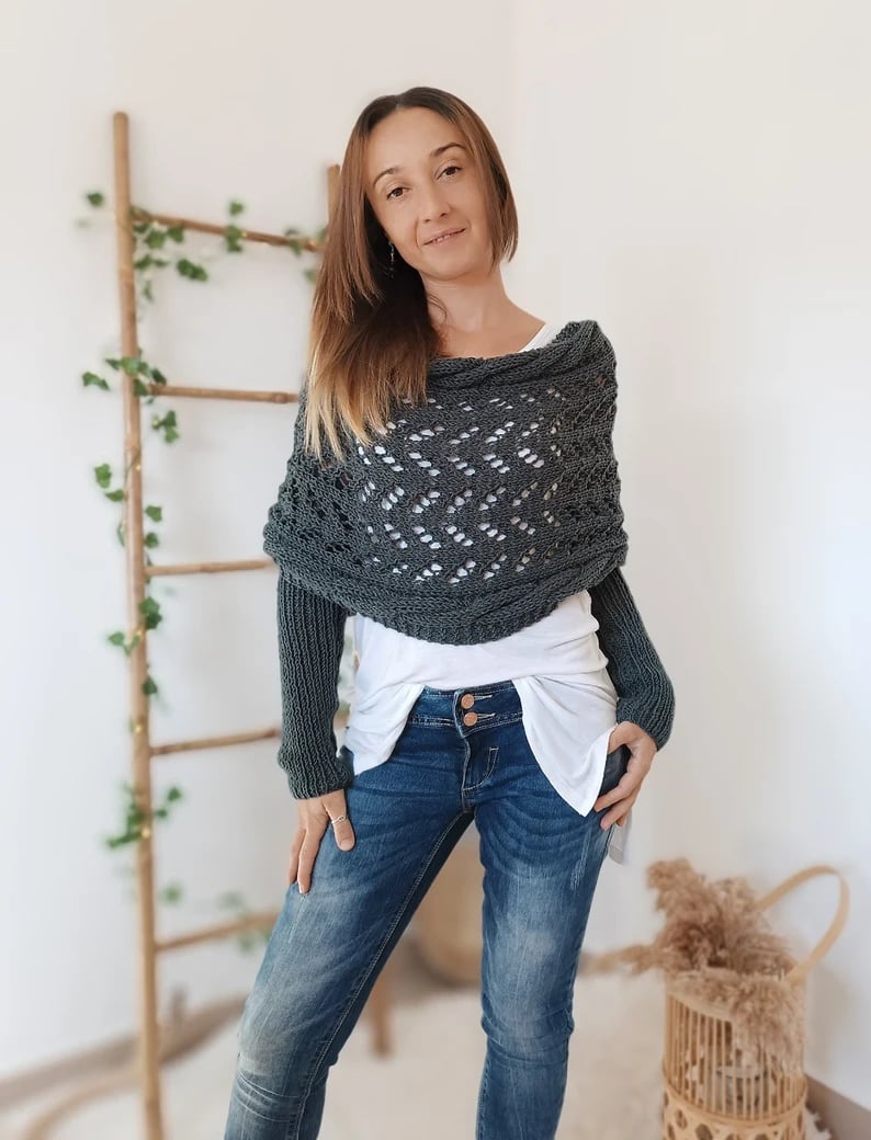 Knitted Wrap Shrugs For Women