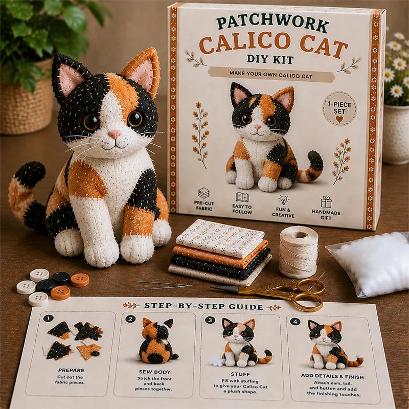 🧵🥇Patchwork-Style Gnome DIY Kit – Create Your Own Adorable Animals