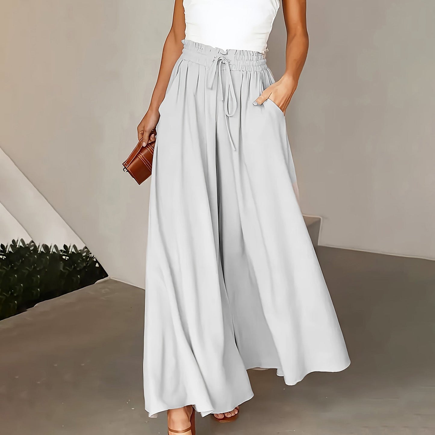 Women's High-Waisted Wide-Leg Pants