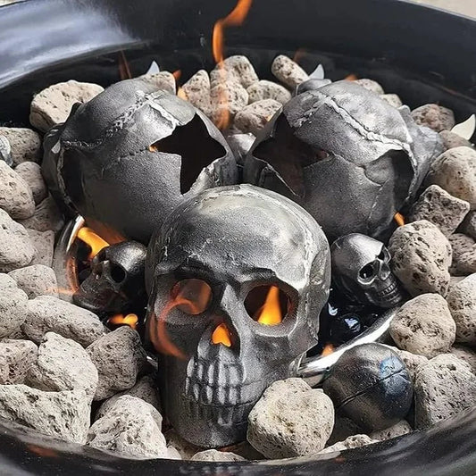 Ceramic Fireproof Fire Pit Skull