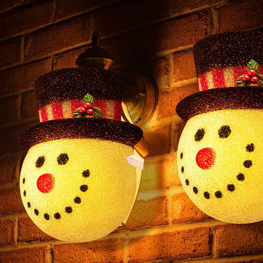 CHRISTMAS SALE-Snowman Porch Light Cover Two pack