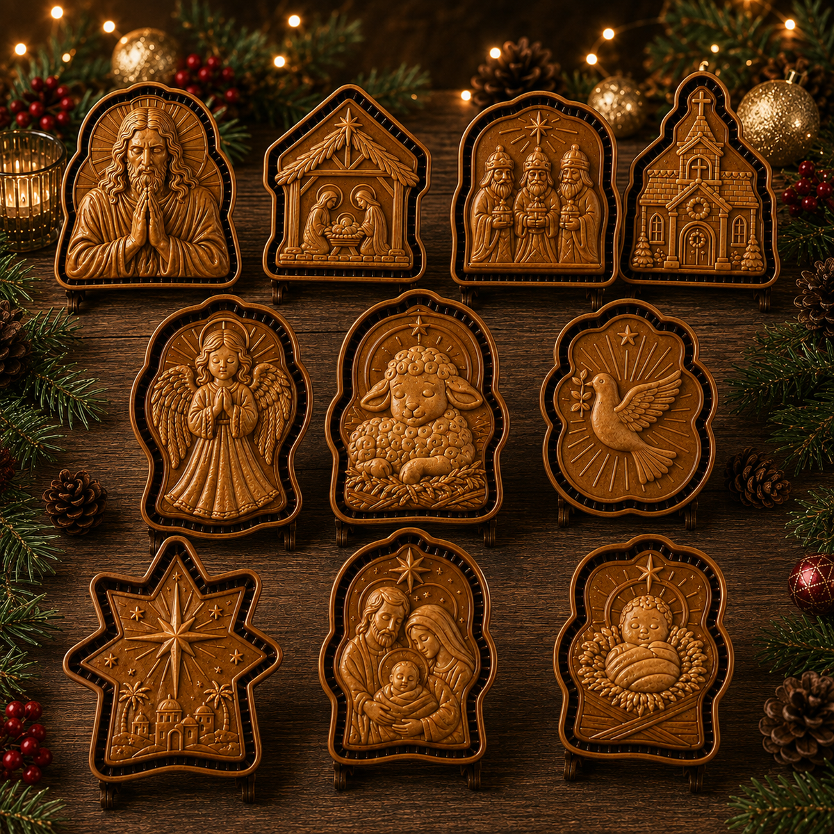✝️ Faith & Nativity Christmas Mini Pie Mold Collection-Faith‐Filled Holiday Baking