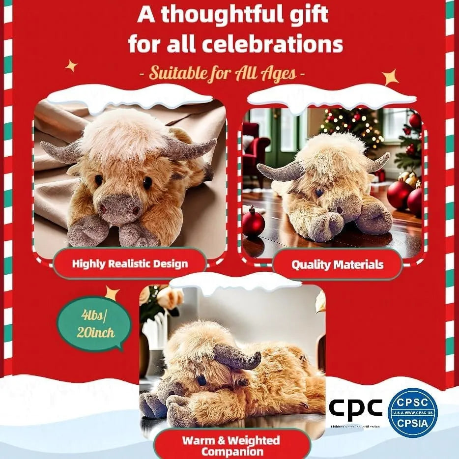 🥳 Mega Sale 49%OFF🎁Cute Cartoon Highland Cow Cuddly Toy🔥Buy 2 Free Shipping