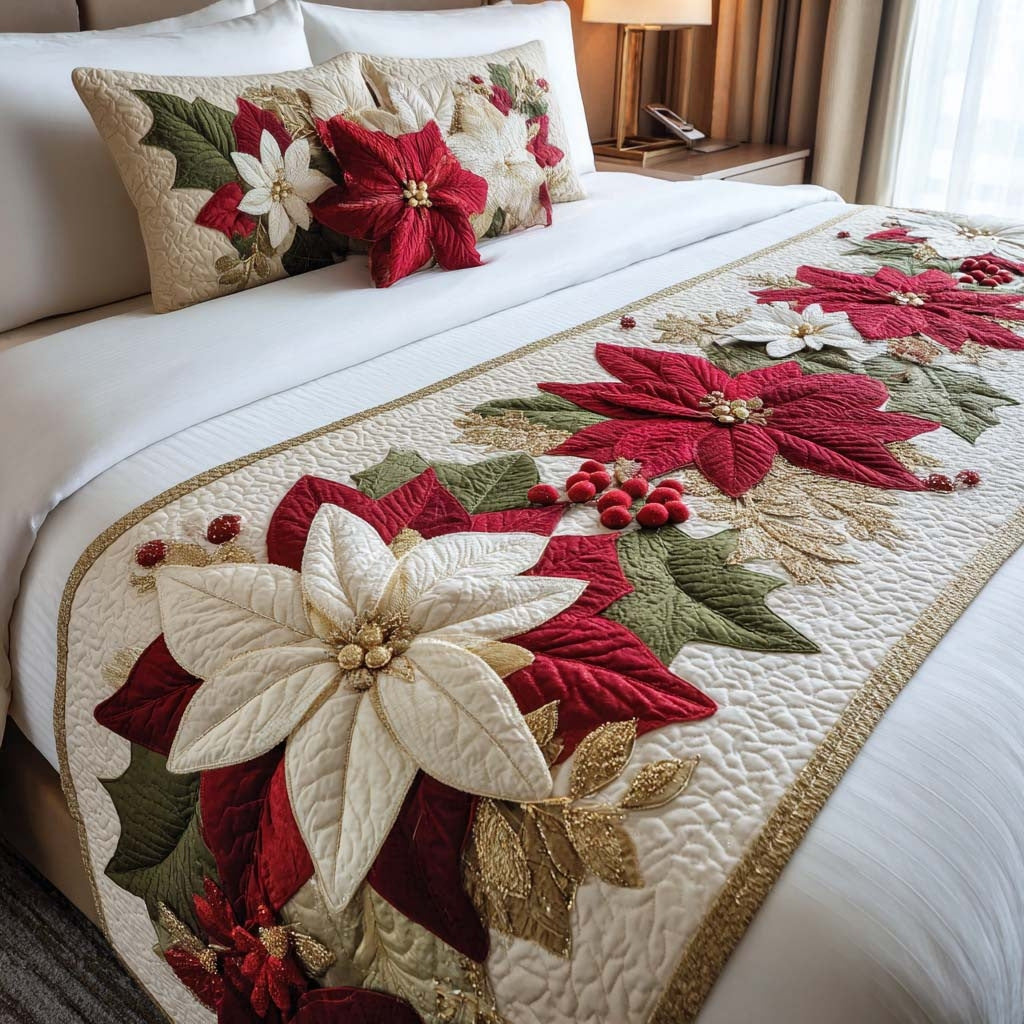 🍽️Quilted Table Runner with Vivid 3D Design